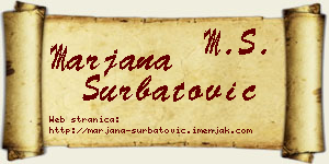 Marjana Šurbatović vizit kartica